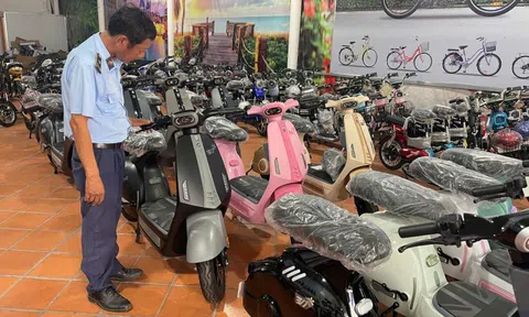 Phát hiện 2 cơ sở kinh doanh xe đạp điện không rõ nguồn gốc xuất xứ