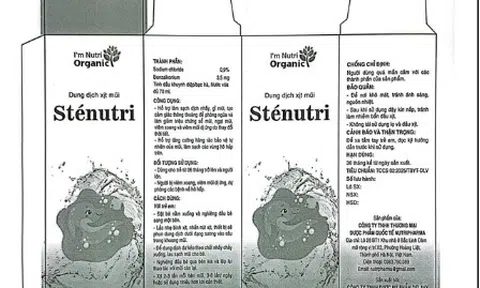 Hà Nội: Thu hồi số công bố dung dịch xịt mũi Sténutri
