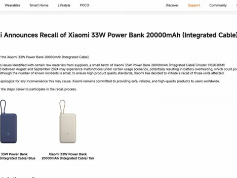 Gần 147.000 sạc dự phòng Xiaomi bị thu hồi do nguy cơ mất an toàn