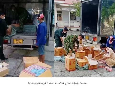 An Giang: Bắt xe tải vận chuyển số lượng lớn hàng hóa nhập lậu